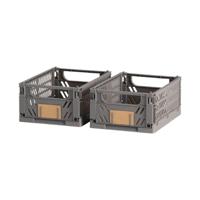 Set van opstapelbare opbergboxen Donker grijs 25 x 16,5 x 10 cm - thumbnail