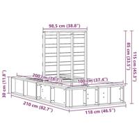 Bedframe met opslag Massief grenenhout 210 x 118 x 30 cm - thumbnail