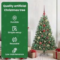 VidaXL Kunstmatige inklapbare kerstboom groen 120 cm pvc en metaal - thumbnail