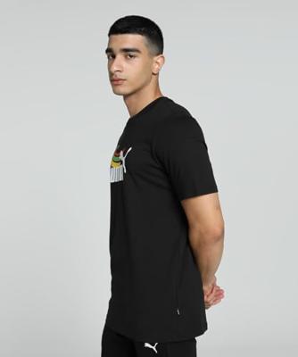 Heren-T-Shirt met Korte Mouwen Puma GRAPHICS Summer Zwart - Maat: M