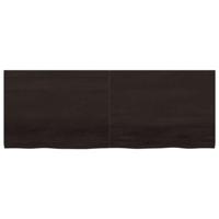 Wastafelblad 160x60x(2-4) cm behandeld massief hout donkerbruin - thumbnail