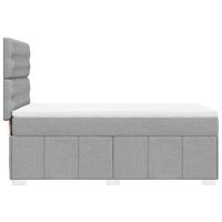 Boxspring met matras stof lichtgrijs 140x200 cm - thumbnail