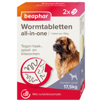 Beaphar Wormmiddel all-in-one (17,5 - 70 kg) hond 4 tabletten - thumbnail