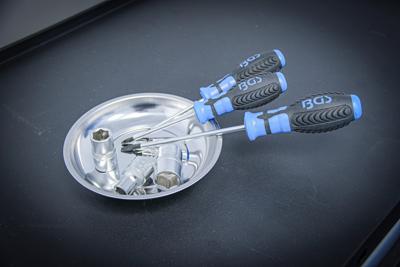 BGS technic stainless steel magnetic retaining tray ø 150 mm