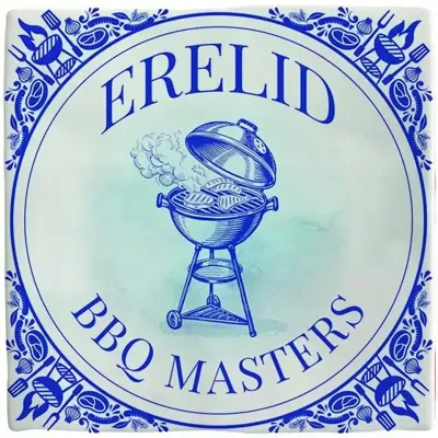 Plenty Gifts tegeltje keramiek bbq masters 10x10cm blauw, wit