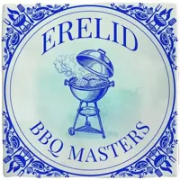 Plenty Gifts tegeltje keramiek bbq masters 10x10cm blauw, wit - thumbnail