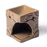 Aromabrander voor Smeltkaarsjes Bloemen Beige (8 x 6,5 cm) - thumbnail