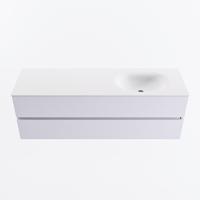 MONDIAZ VICA 150cm badmeubel onderkast Cale 2 lades. Wastafel MOON rechts 1 kraangat, kleur Talc. - thumbnail