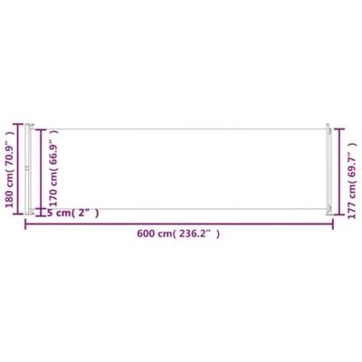 VidaXL Tuinscherm uittrekbaar 180x600 cm zwart VidaXL Tuinscherm uittrekbaar 180x600 cm zwart