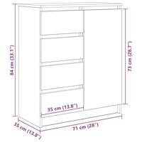 Dressoir met lades 71x35x84 cm spaanplaat betongrijs - thumbnail