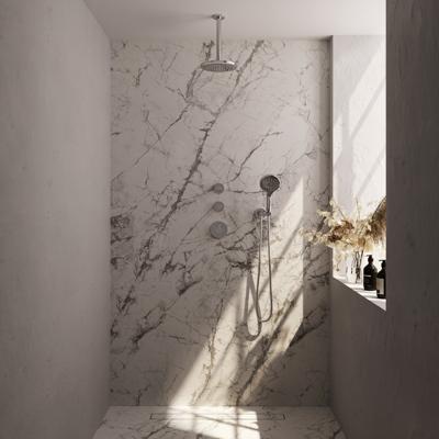 Chrome Carving thermostatische inbouw regendouche SET 11 met 20 cm douchekop en plafondarm