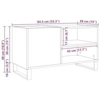 Platenkast met plank Zwart eiken 85 x 38 x 48 cm Bewerkt hout - thumbnail