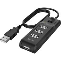 Hama usb-hub 4-poorts usb 2.0 480 mbit/s aan/uit-schakelaar - thumbnail