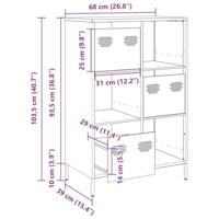 Hoge kast 68x39x103,5 cm staal mosterdgeel - thumbnail