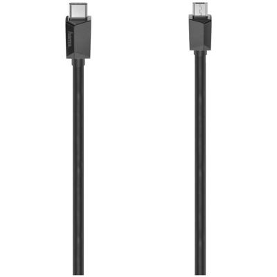 Hama USB-C-kabel, USB-C-stekker - micro-USB-stekker, USB 2.0, 480 Mbit/s, 0,75 m Kabel Zwart Hama USB-C-kabel, USB-C-stekker - micro-USB-stekker, USB 2.0, 480 Mbit/s, 0,75 m Kabel Zwart