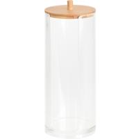 Eleganza Wattenschijfjes Container 7x19 cm Bamboe/Transparant - thumbnail