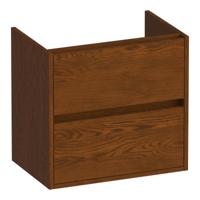 Brauer Adore - Onderkast Ondiep - 60 cm - met 2 Softclose Lades Greeploos en 1 Sifon Uitsparing - Lamellen Eiken Bruin - thumbnail