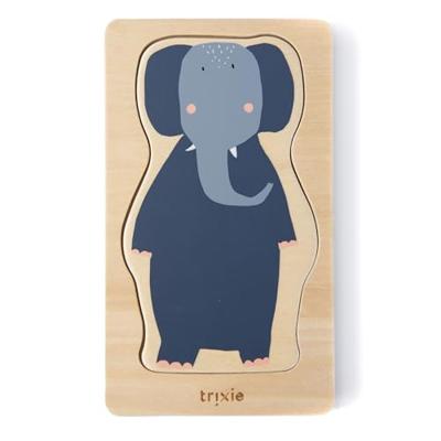 Trixie houten 4-lagen puzzel dieren, 5st.