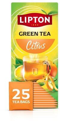 Lipton thee Feel Good Selection, Groene thee citrus, doos van 25 zakjes