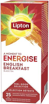 Thee lipton energise english breakfast 25x1.5gr | 6 stuks