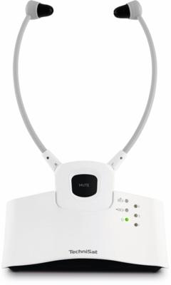 TechniSat STEREOMAN ISI 3 Draadloze stereo draadloze hoofdtelefoon voor televisie en muzieksystemen met dockingstation, wit