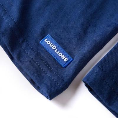 Kindershirt met lange mouwen snowboardprint 116 marineblauw - thumbnail