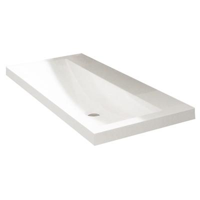 Wiesbaden Flag Wastafel Kunstmarmer Glans Wit 100x36x4cm Zonder Kraangat