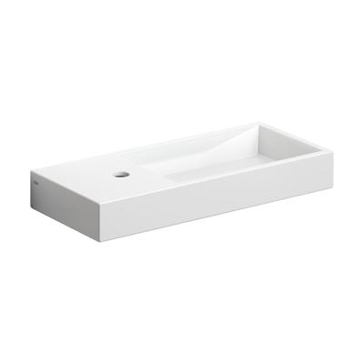 Fontein Clou Mini Wash Me Plus 56x24x7.5cm Keramiek Glans Wit (Met Kraangat Links) Fontein Clou Mini Wash Me Plus 56x24x7.5cm Keramiek Glans Wit (Met Kraangat Links)