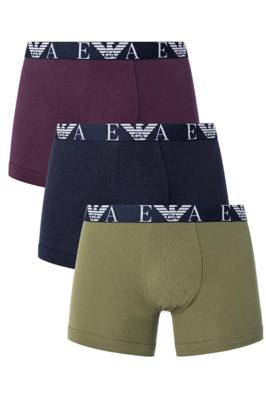Armani boxershorts met logoband 3-pack olijf/marine/zwart