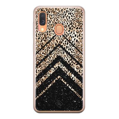 Samsung Galaxy A40 siliconen hoesje - Chevron luipaard Samsung Galaxy A40 siliconen hoesje - Chevron luipaard