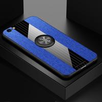 Voor iPhone 6/6s XINLI stiksels doek Textue schokbestendig TPU beschermhoes met ring houder (blauw) - thumbnail