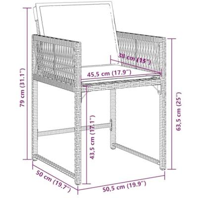 11-delige Tuinset met kussens poly rattan zwart