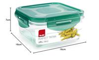 Hermetische Lunchtrommel Ibili 790408 Kristal 800 ml 15,5 x 15,5 x 7 cm Groen - thumbnail