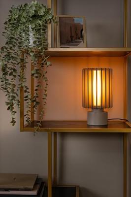 Lucide LAMBRES - Tafellamp - Ø 15 cm - 1xE27 - Taupe