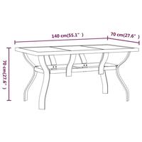 Tuintafel 140x70x70 cm staal en glas bruin en zwart - thumbnail