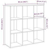 Boekenkast 98x29x97,5 cm artisanaal eikenkleur - thumbnail