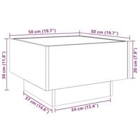 Salontafel met LED 50x50x30 cm bewerkt hout betongrijs - thumbnail