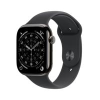 Apple Watch Series 11 GPS + Cellular - 46 mm - Slate Titanium kast - Zwarte sportband - M/L - thumbnail