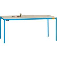 Manuflex LD1918.5012 ESD ESD-werktafel UNIDESK met melamine schijf, onderstel van licht blauw RAL 5012, bxdxh = 1600 x 800 x 720-730 mm Lichtblauw (RAL 5012) - thumbnail