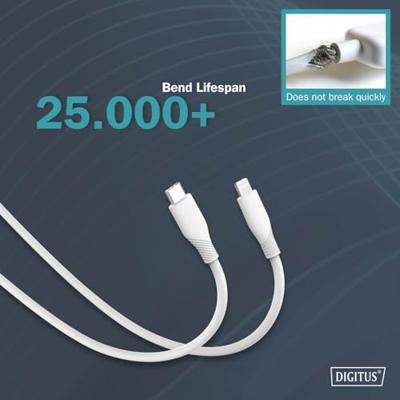 Digitus AK-600110-010-W USB-kabel USB 2.0 Apple Lightning stekker, USB-C stekker 1.00 m Wit Flexibel, Zeer flexibel, Met USB, Silicone, Uitstekende Digitus AK-600110-010-W USB-kabel USB 2.0 Apple Lightning stekker, USB-C stekker 1.00 m Wit Flexibel, Zeer flexibel, Met USB, Silicone, Uitstekende