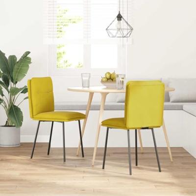 Eetkamerstoelen 2 st fluweel geel