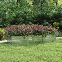 VidaXL Plantenbak verhoogd 240x80x45 cm gegalvaniseerd staal zilver - thumbnail