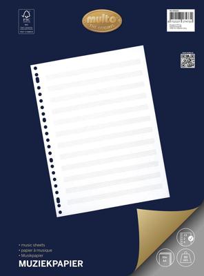 Multo muziekpapier voor ft A4, 23-gaatsperforatie, 50 vel