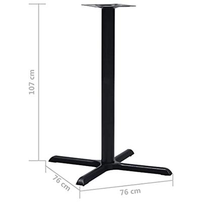 VidaXL Bistrotafelpoot 76x76x107 cm gietijzer zwart VidaXL Bistrotafelpoot 76x76x107 cm gietijzer zwart