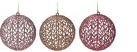 Xmas Ball With Glitter 9 cm 3As kerst Nampook - Nampook - thumbnail