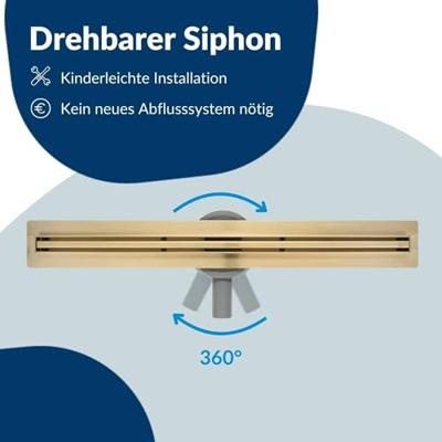 Ben Small douchegoot inclusief rooster 70cm geborsteld messing