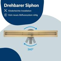 Ben Small douchegoot inclusief rooster 70cm geborsteld messing - thumbnail