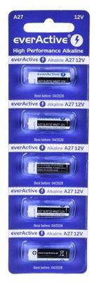 5 x everActive 27A 12V alkalinebatterijen - blister 5 st.