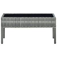 Tuintafel 75x40x37 cm poly rattan grijs - thumbnail