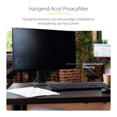 StarTech.com 24 inch 16:9 Computer Monitor Privacy Filter, Hangend Acryl Security Filter, Screen Protector, 30 Graden